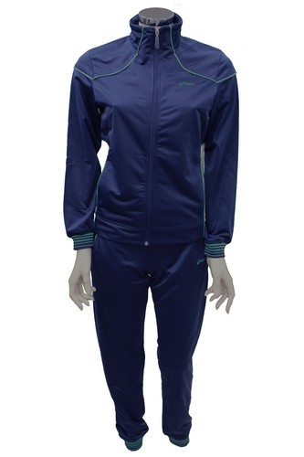 Completo tuta ginnastica da donna blu Asics acetato sport palestra zip  casual | eBay