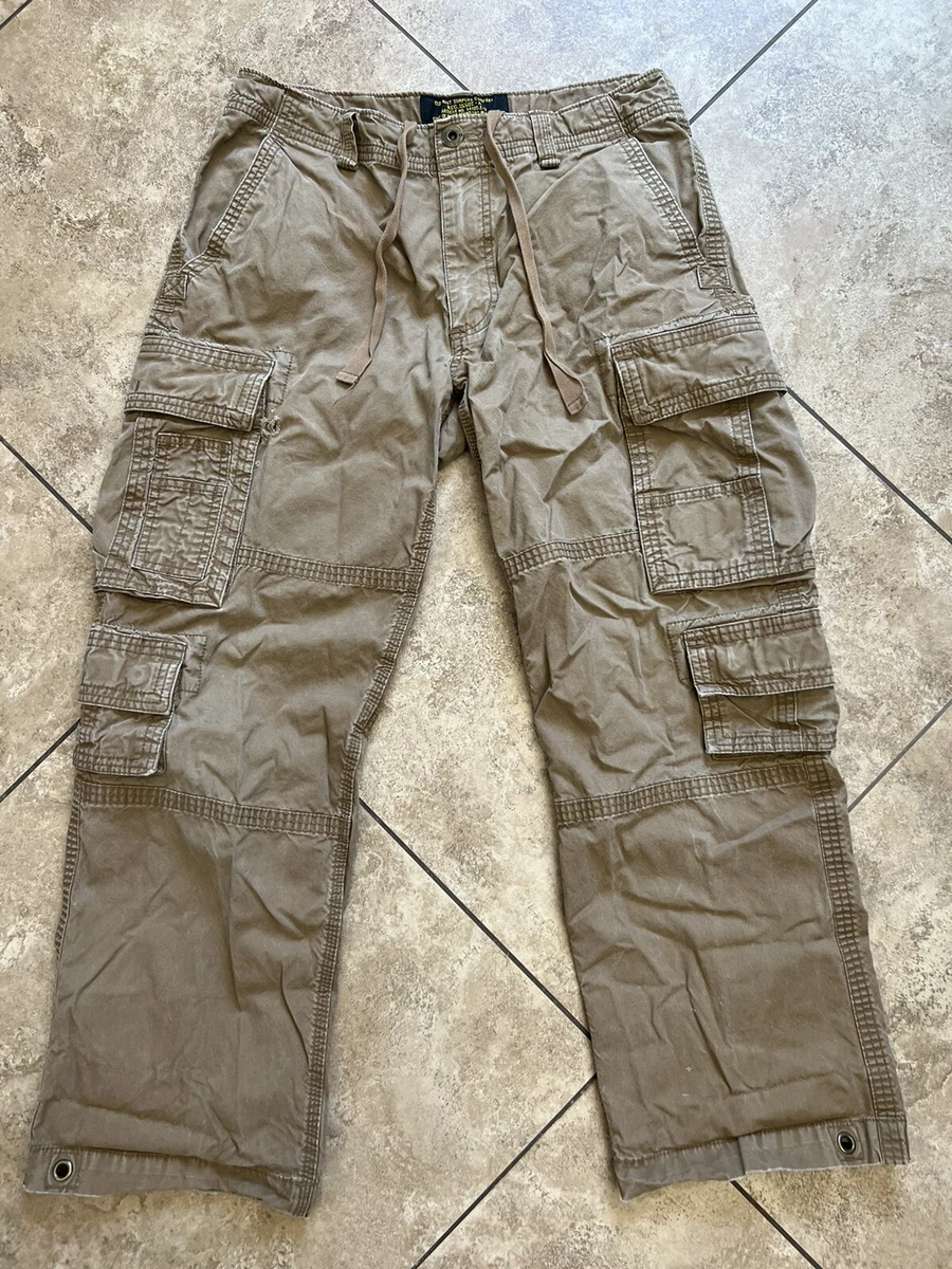 Vintage Old Navy Military Style Cargo Tactical Brown Surplus Utility Pants  31x30