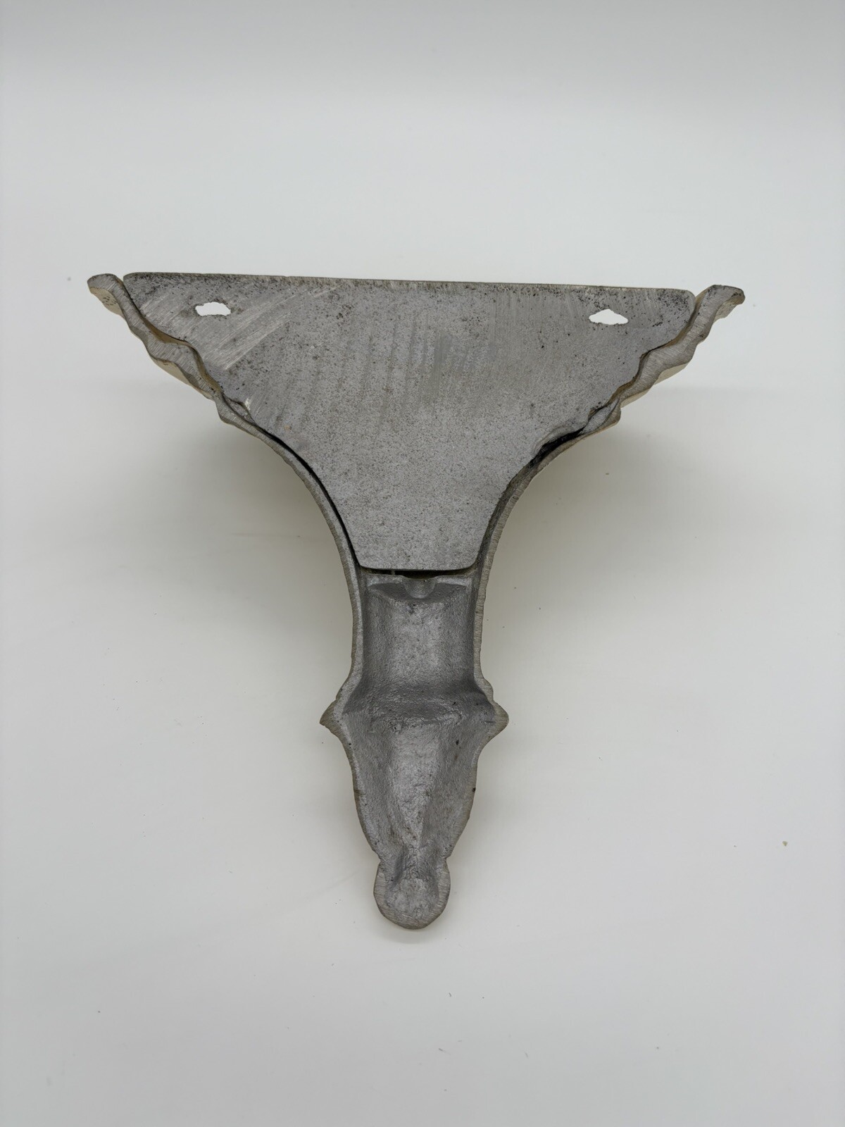 Cast Metal Wall Pocket Or Shelf Vintage Off White Shabby Chic Farmhouse Cottage