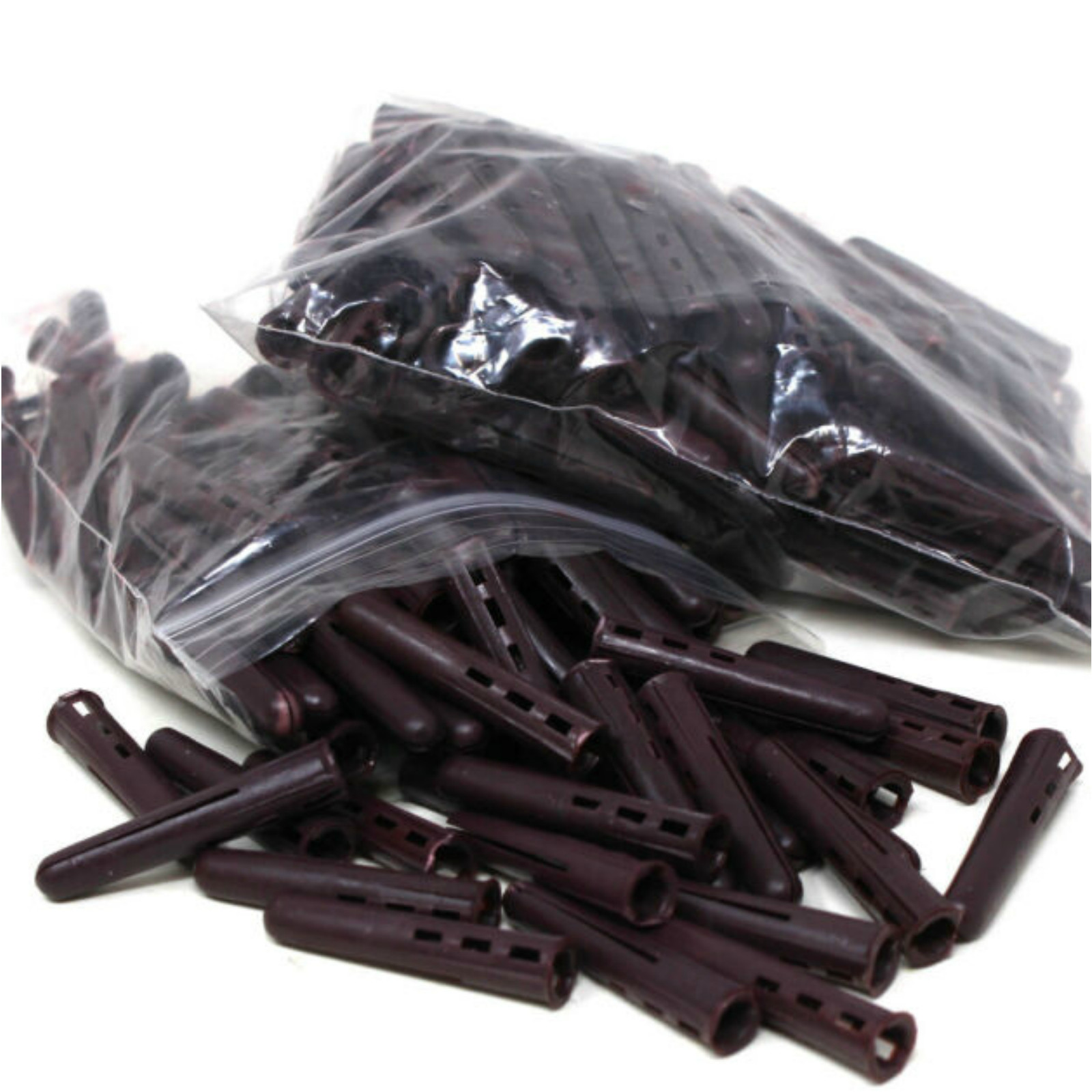 100x Brown Wall Plug Plastic 2 way Expansion Fixing Raw Rawl Plugs No.8-10
