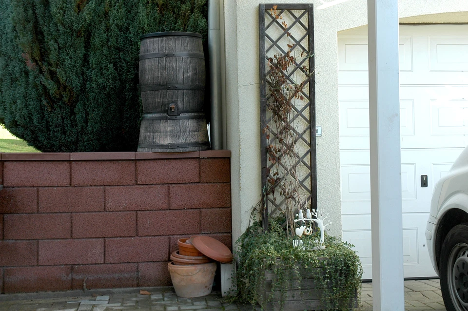 YERD Regen Tonne Holz Fass Regen Wein Optik 50 Liter Barrik Style Tank Wasser - Bild 2 von 4