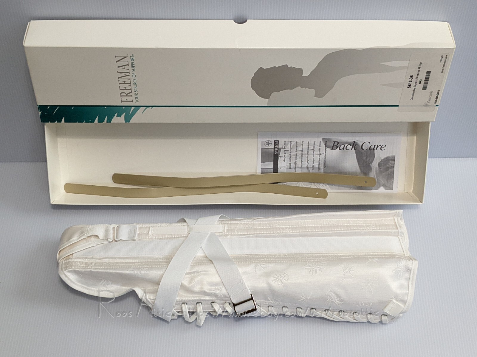 Freeman Womens Dorsolumbar Support Corset Back Brace White Model 5615