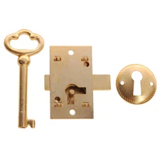  Woodworker Non-mortise Brass Plated Universal Lock Key Wardrobe Cabinet keyhole