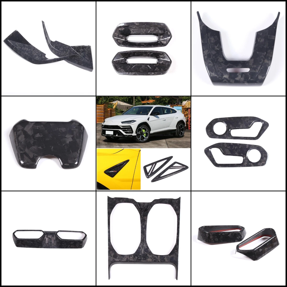 Forged Carbon Fiber Interior Body Parts Trims For Lamborghini URUS 2018 2022