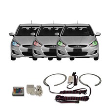Rgb Multi Color Ir Headlight Halo Kit For Hyundai Accent 12-14