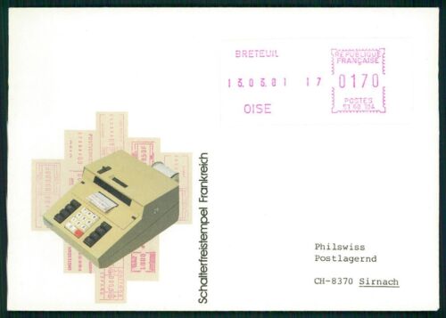 FRANCE ATM FDC 1981 AUTOMATENMARKEN SCHALTERFREISTEMPEL MACHIN STAMPS hg60 - Imagen 1 de 2