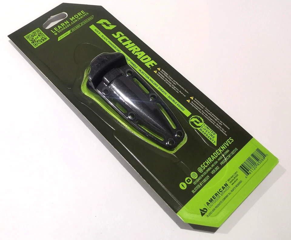 Cuchillo de hoja fija Schrade aguja doble filo daga espiga completa bota de lanzamiento Foto 2 de 4