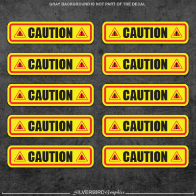Caution sticker decals business danger warehouse warning vinyl safety set of 10