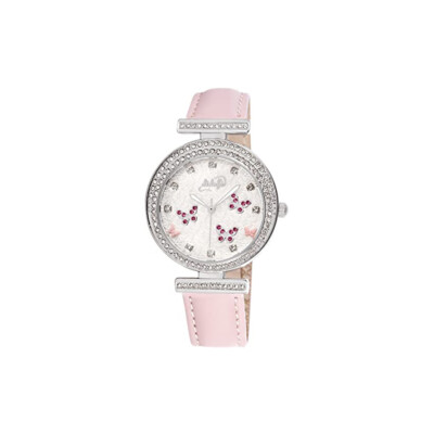 Damenuhr DIDOFA' PAPILLON DF-3012E Leder Rosa Swarovski 3D