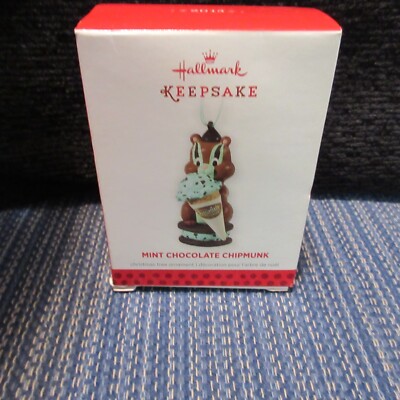 2013 Hallmark Keepsake Mint Chocolate Chipmunk Christmas Ornament MIB