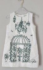 NWT NEW Dolce & Gabbana White and green print sleeveless dress 5y 6y L53D09