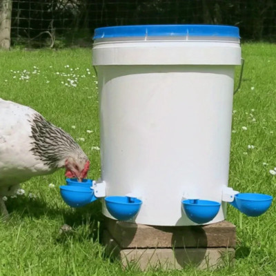 5Pcs Automatic Poultry Waterers Chicken Drinking Cups Farm Water Feeder Kit