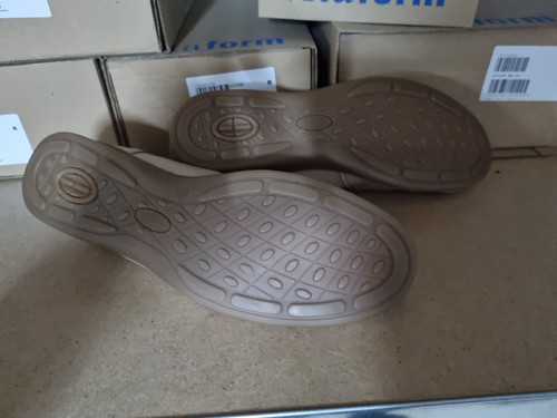 VITAFORM Damen-Slipper Hirschleder Metallic-Blatt Shock-Absorber Gr.42 Taupe - Bild 7 von 7