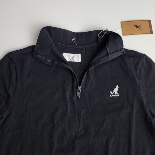 Nuevo con etiquetas Pullover Kangol Lebron Para Hombres Pequeño 1/4 Cremallera Manga Larga Negro NUEVO K9136 - Imagen 2 de 8