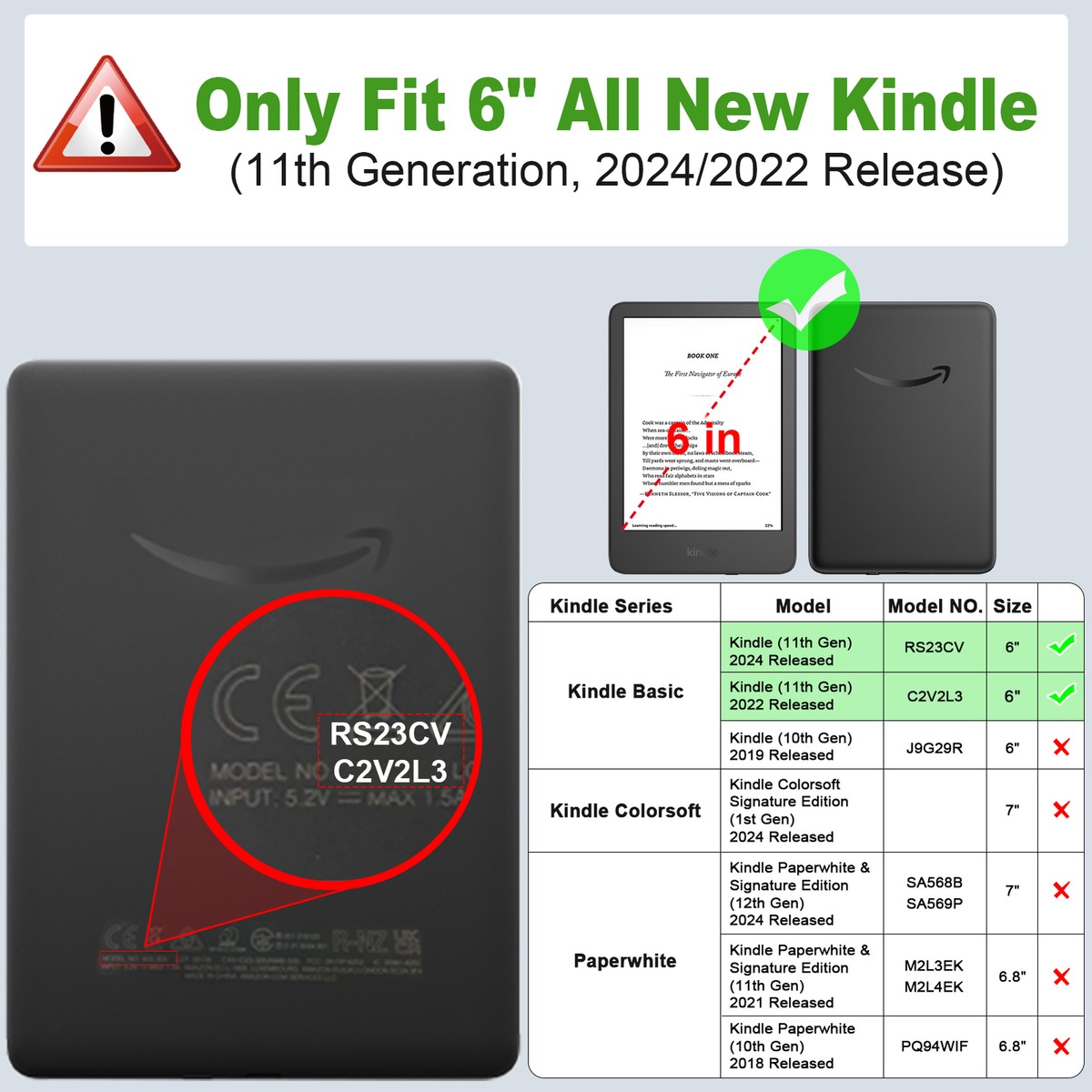 Kindle (第11世代) 2024年モデル ブラック16GB【純正ケース付】 Kindle 第11世代 2024年モデル RS23CV[16GB] Wi-Fiモデル ブラックの