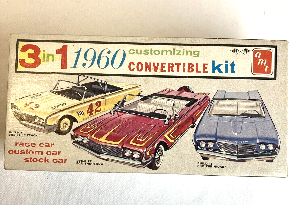 自動車 3in1 1960 convertible kit Vintage 1960 AMT 3 in 1 Customizing Convertible Model Kit
