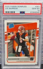 2020 Panini Donruss JOE BURROW Rated Rookie Football Card RC #301 PSA 10 Bengals