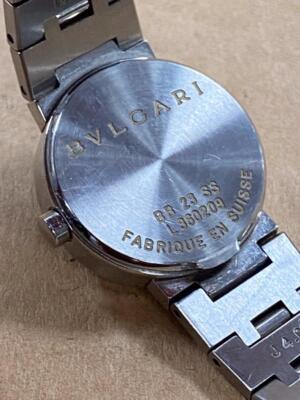 BVLGARI BB23SS DIAMOND BLACK DIAL 23mm STAINLESS STEEL QUARTZ