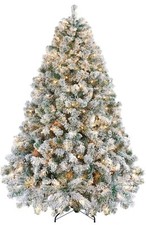 6ft Pre-lit Artificial Christmas Tree with Incandescent Warm White ...
