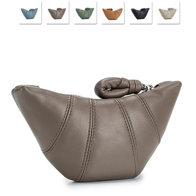 Genuine Lambskin Leather Croissant Small Wallet for Women  display picture 1