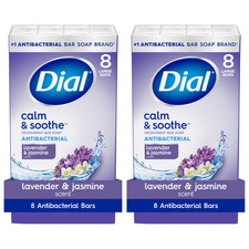 Dial Antibacterial Lavender Jasmine Deodorant Bar Soap 4 oz 16 Bars