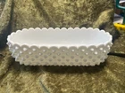 Vintage Fenton Milk Glass Hobnail Elongated Dish Planter 10”