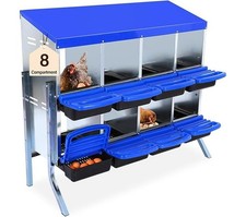 Chicken Nesting Box Roll Away Eggs Laying Box 8 Compartments Cleanable Pull Out