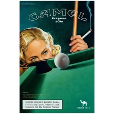 Camel Cigarette Poster Pleasure to Burn