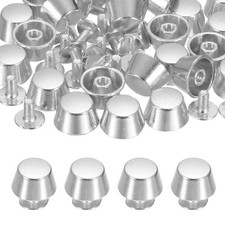 12mm Purse Handbag Feet 25 Sets Round Flat Studs Silver Tone