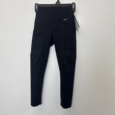 NIKE Go DRI-FIT Leggings High Waisted Cropped Gym InfinaLock DQ5881-010 Size XS
