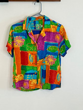 Jams World Aloha Style Camp Shirt - Ladies Small, Fabric PatternSoleil