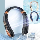 5-Speed Portable Hanging Neck Fan USB Rechargeable Bladeless W/ Cold Plate USA
