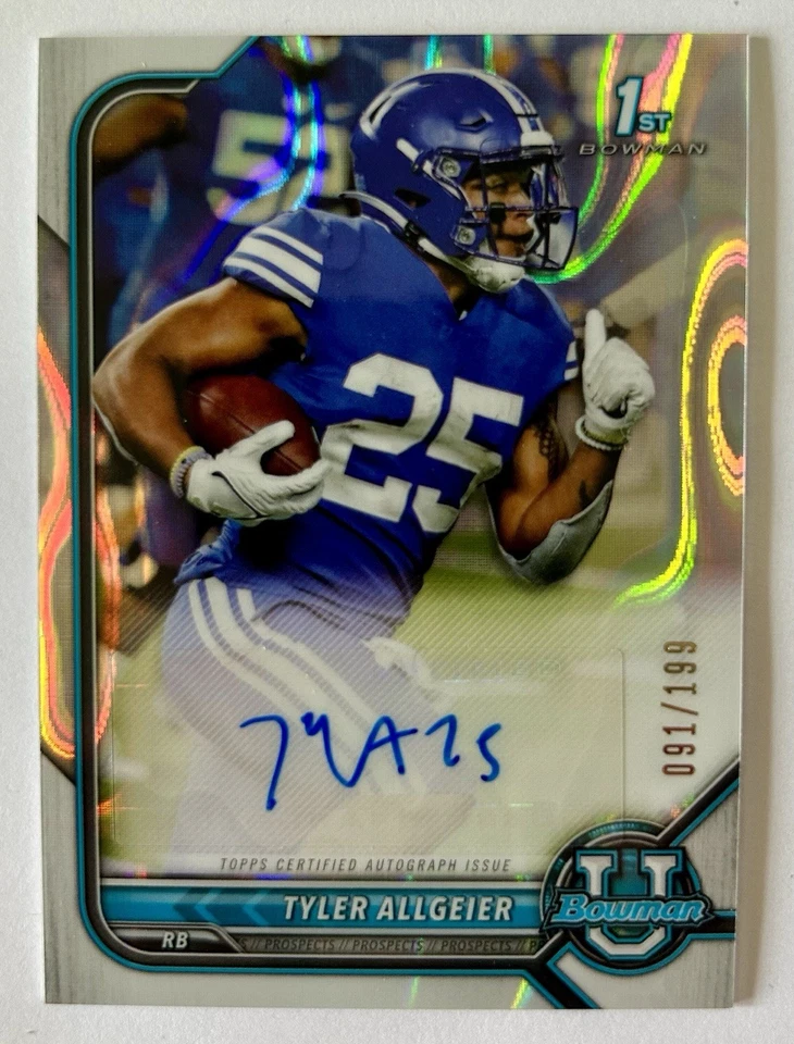 2021-22 Bowman U 1st Chrome #BCPA-TA - Tyler Allgeier - LAVA REFRACTOR AUTO /199 - Image 2 of 3