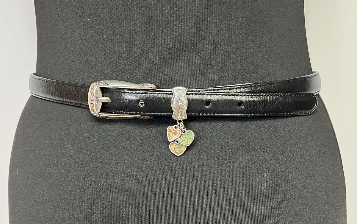 Brighton Black Baddie Leather Belt Silver Tone Buckle Stud Accents Size 32 Really Tough Reversible Belt - Brighton main image 3
