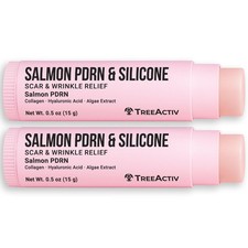 TreeActiv Silicone Scar Stick Salmon PDRN Hyaluronic Acid Algae 0.5oz 2-Pack