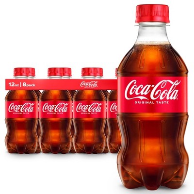 Coca-Cola Soda Soft Drinks, 12 fl oz Bottles, 8 12 Oz (Pack of 8), Caramel