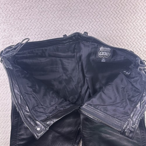 Men’s leather motorcycle Pants “Highway One” Side zip button Adjustable Sz 38 - Bild 16 von 22