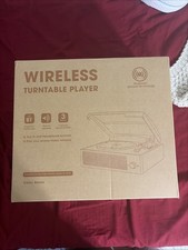 Wireless Turntable Player with Bluetooth, 3-Speed Function, and Dual Speakers