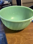 Fire King Jadeite Swirl 9 Inch Mixing Bowl Anchor Hocking Vintage USA Glass