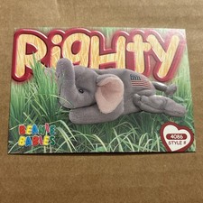 Ty Beanie Babies 2nd Edition Series 4 1999 #222 Righty The Elephant