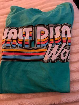 Disney Walt Disney World Teal Multicolor Graphic T-Shirt Adult