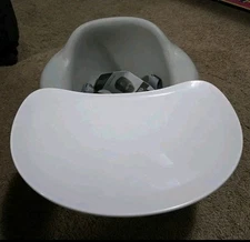 Bumbo Infant Floor Seat Baby Sit Up Chair with Adjustable Harness And Tray Gray