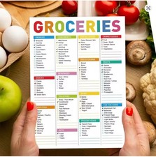 Colorful Grocery List Notepad 52 Pages Categorized Shopping Checklist Planner 
