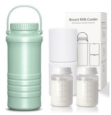 Portable Breast Milk Cooler 22oz Capacity Cools For 24 Hrs BPA Free 2 Bottles