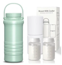 Portable Breast Milk Cooler 22oz Capacity Cools For 24 Hrs BPA Free 2 Bottles