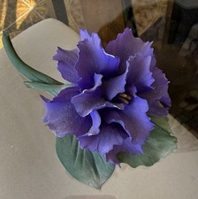 Purple Artificial Flower Plant with Green Leaves, Indoor Decor