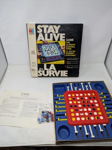 Vintage 1971 Milton Bradley Stay Alive Board Game -Bilingual Complete