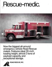 ROAD RESCUE-MEDIC AMBULANCE 2 PAGES COLOR POSTER CORAL GABLES FLORIDA - 1988