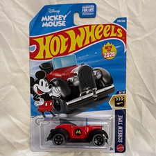 Hot Wheels Disney Screen Time Mickey Mouse 2026 1:64 Diecast Car Red/Black
