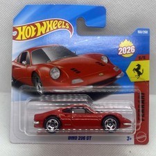 Hot Wheels Ferrari Dino 206 GT 2026 Red 1/64 Short Card 150/250 JJH56